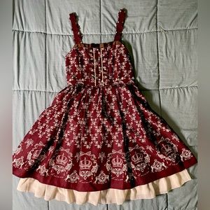 axes femme floral lolita wine dress